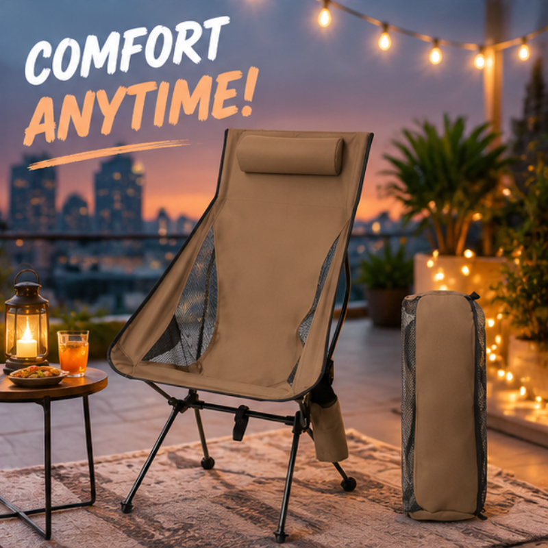 Outdoor Furniture Aluminum - Thick Padded Headrest Lightweight Aluminum Camping