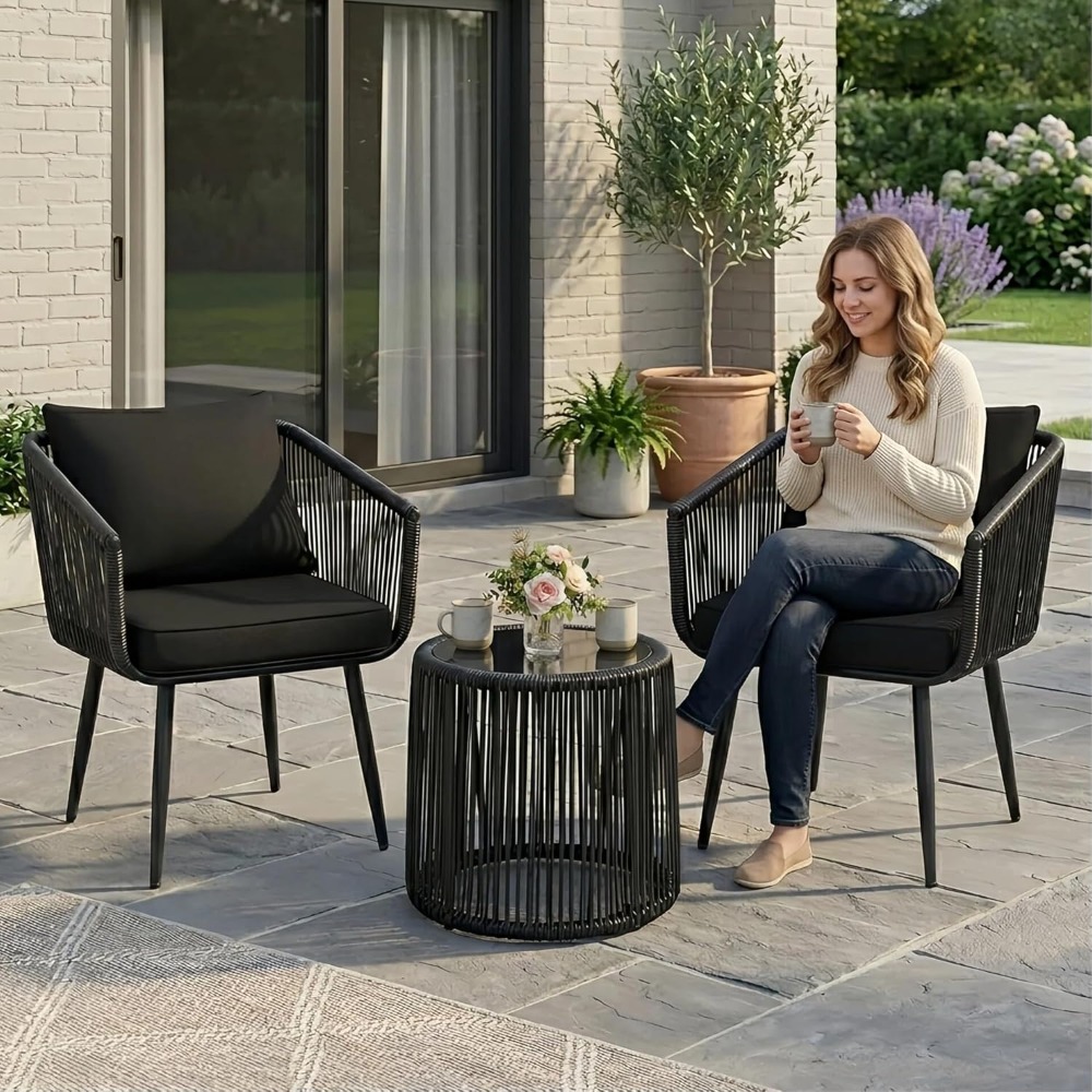3 Pieces Patio Rattan Bistro C – Outdoor Furniture Deals Bewertung und Preis