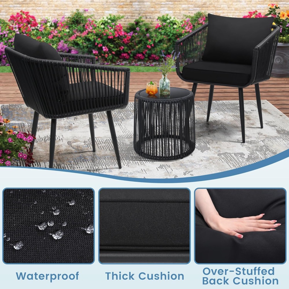 3 Pieces Patio Rattan Bistro C – Outdoor Furniture Deals Bewertung und Preis
