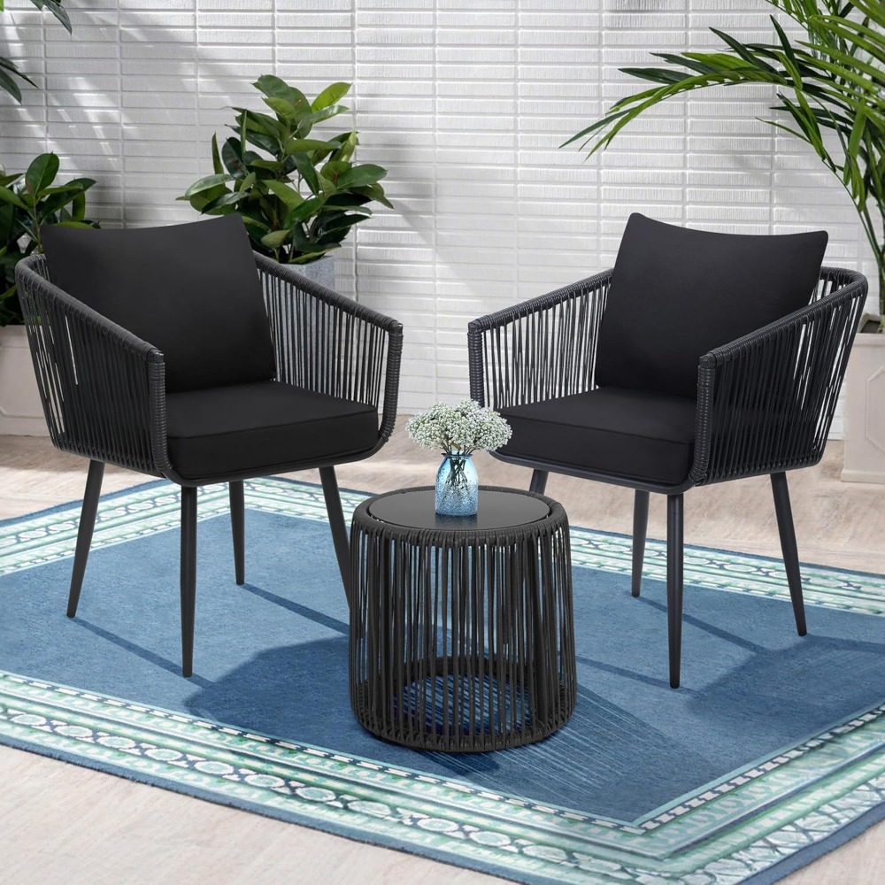 3 Pieces Patio Rattan Bistro C – Outdoor Furniture Deals Bewertung und Preis