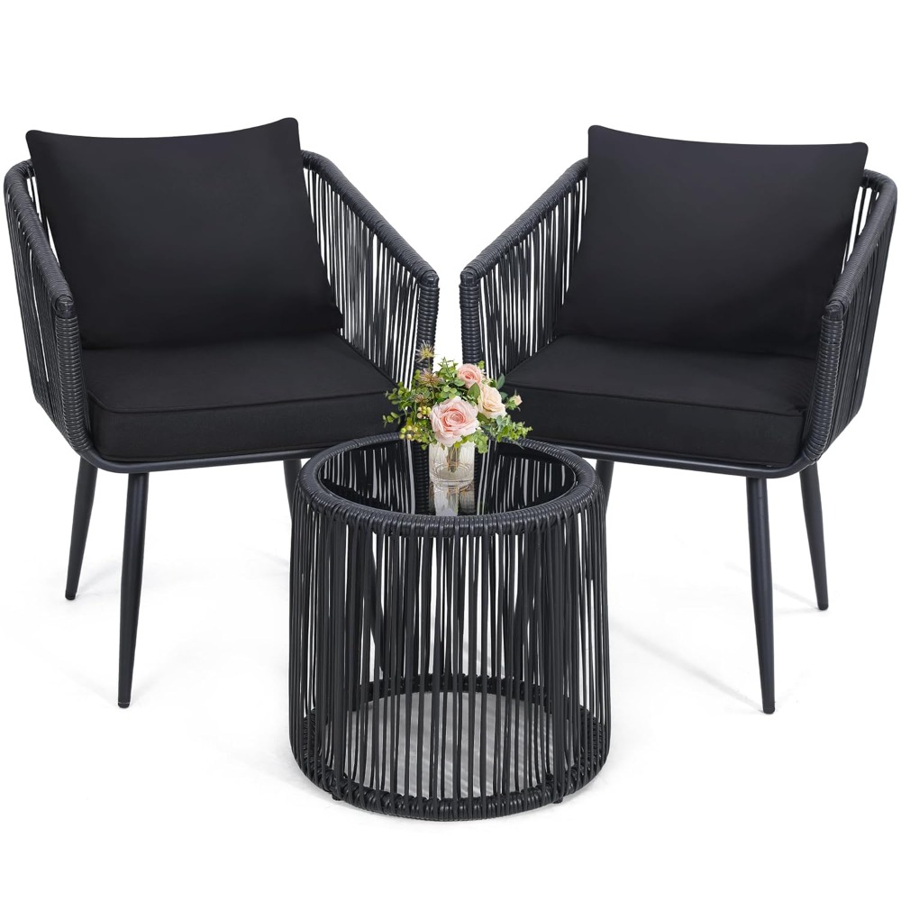 3 Pieces Patio Rattan Bistro C – Outdoor Furniture Deals Bewertung und Preis