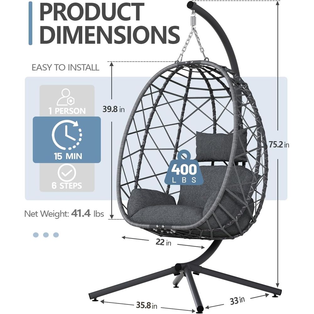 Outdoor Indoor Rattan Egg Swin – Garden Swing Chair Bewertung und Preis