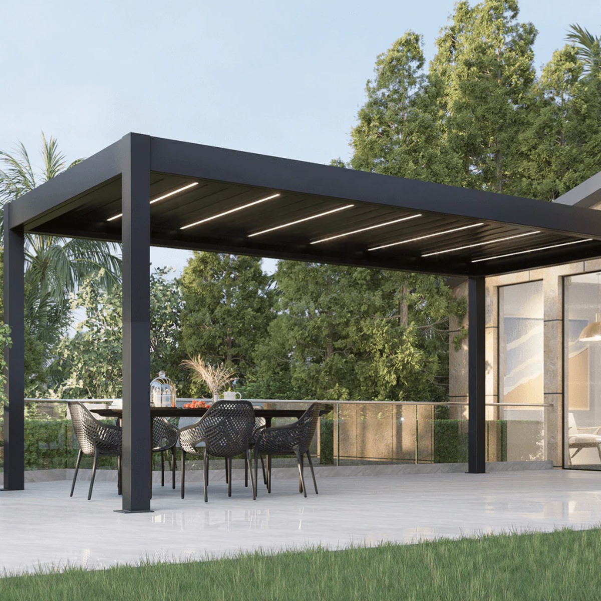 Louvered Aluminum Pergola Adju – Outdoor Furniture Aluminum Bewertung und Preis