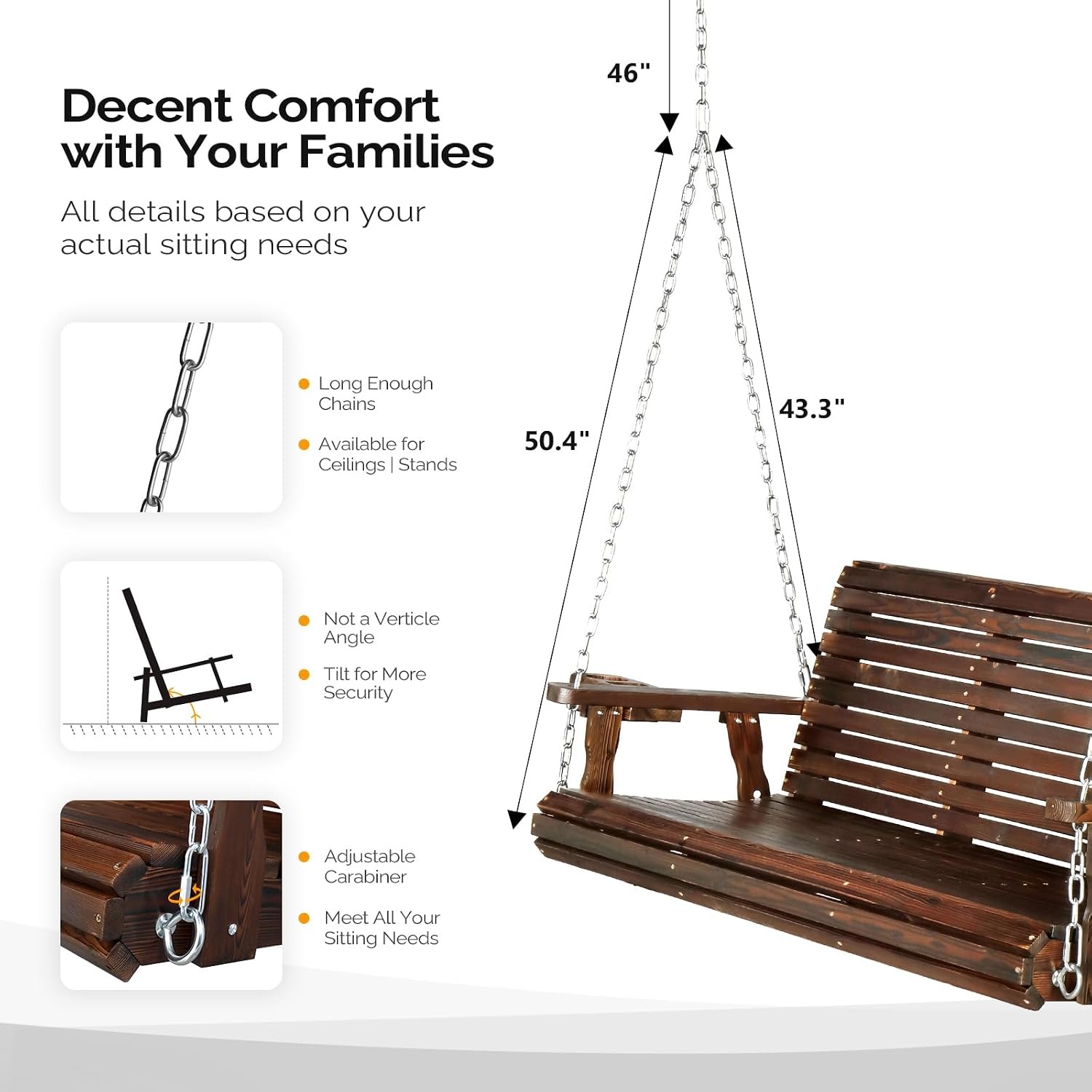 XL Size Heavy Duty 880LBS Wood – Outdoor Furniture Xl Bewertung und Preis