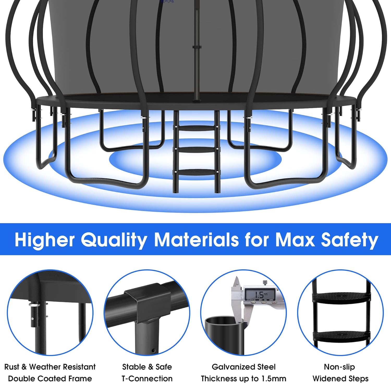 Large Outdoor Trampoline with  – Outdoor Furniture In Bewertung und Preis