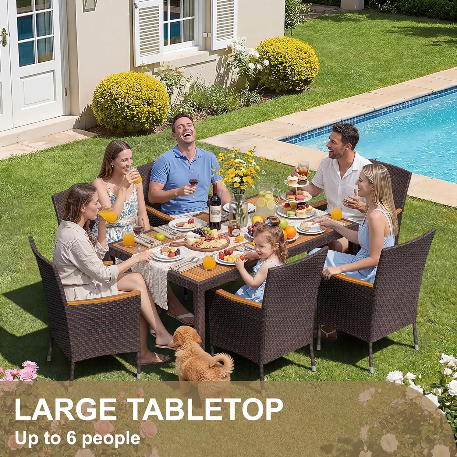 7 Piece Patio Dining Set Acaci – Outdoor Furniture Deals Bewertung und Preis