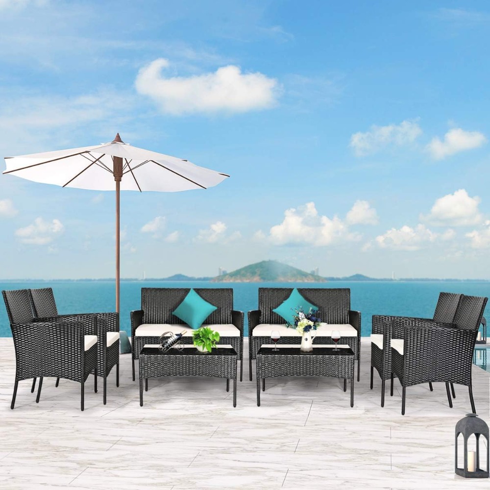 8 Pieces Patio Rattan Furnitur – Outdoor Furniture Deals Bewertung und Preis