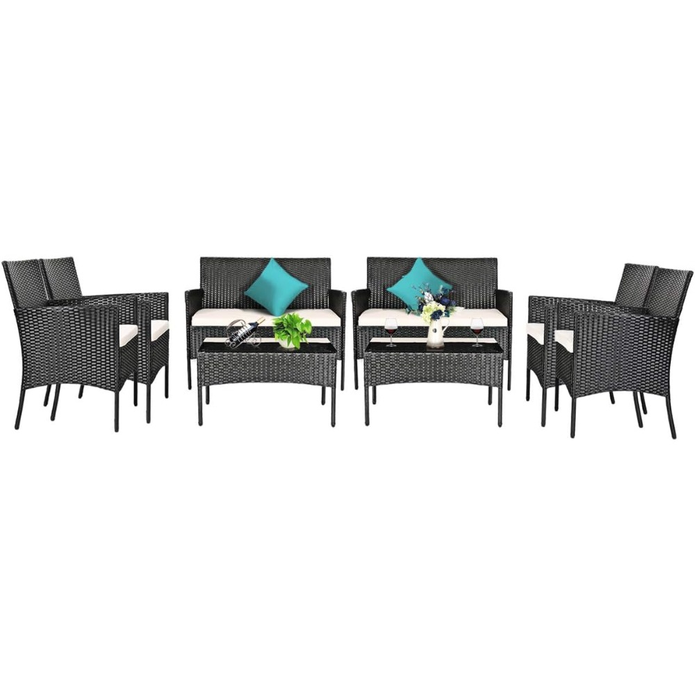 8 Pieces Patio Rattan Furnitur – Outdoor Furniture Deals Bewertung und Preis