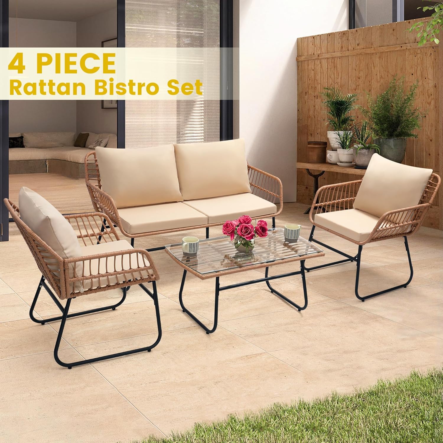 4 Piece Patio Bistro Outdoor F – Outdoor Furniture Deals Bewertung und Preis
