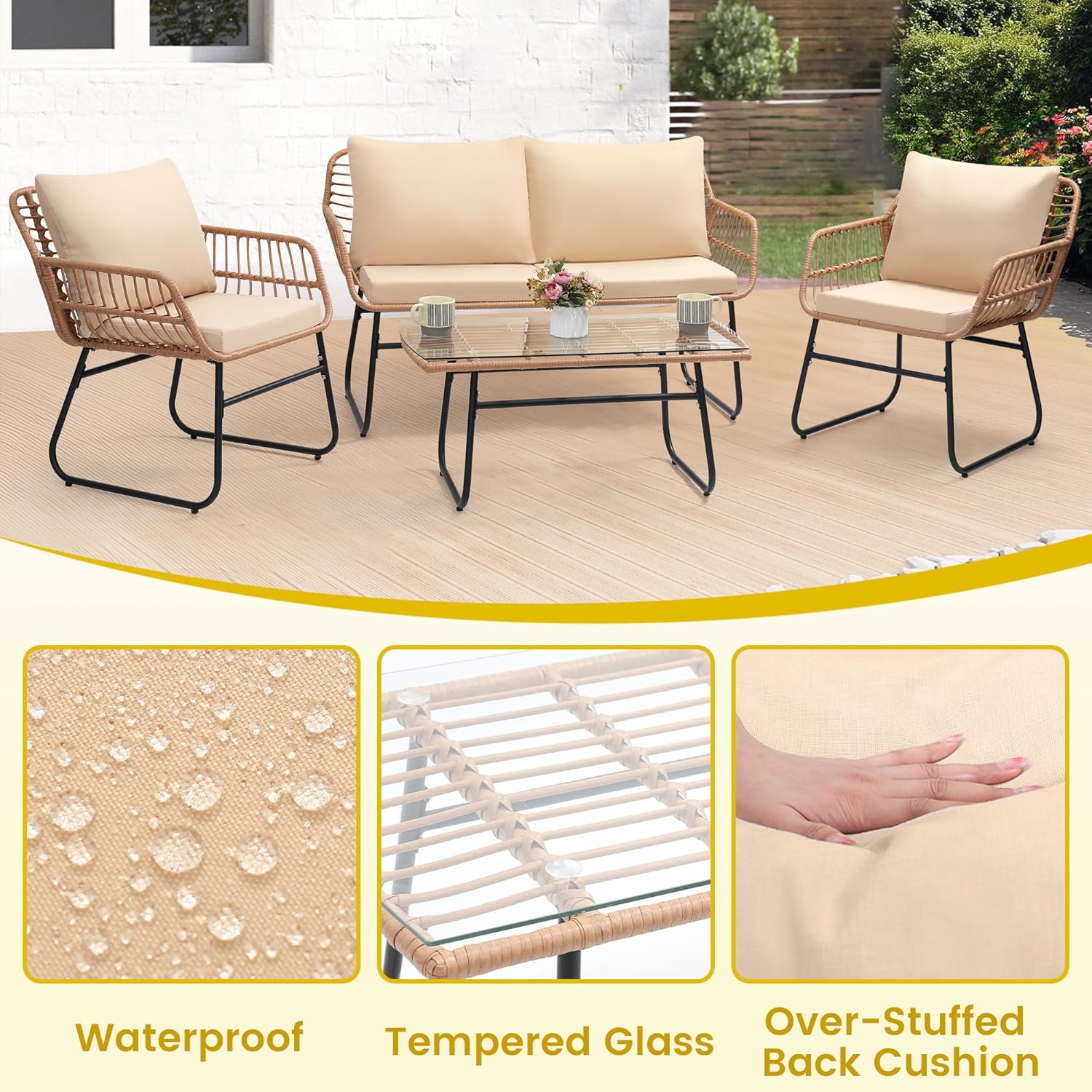 4 Piece Patio Bistro Outdoor F – Outdoor Furniture Deals Bewertung und Preis