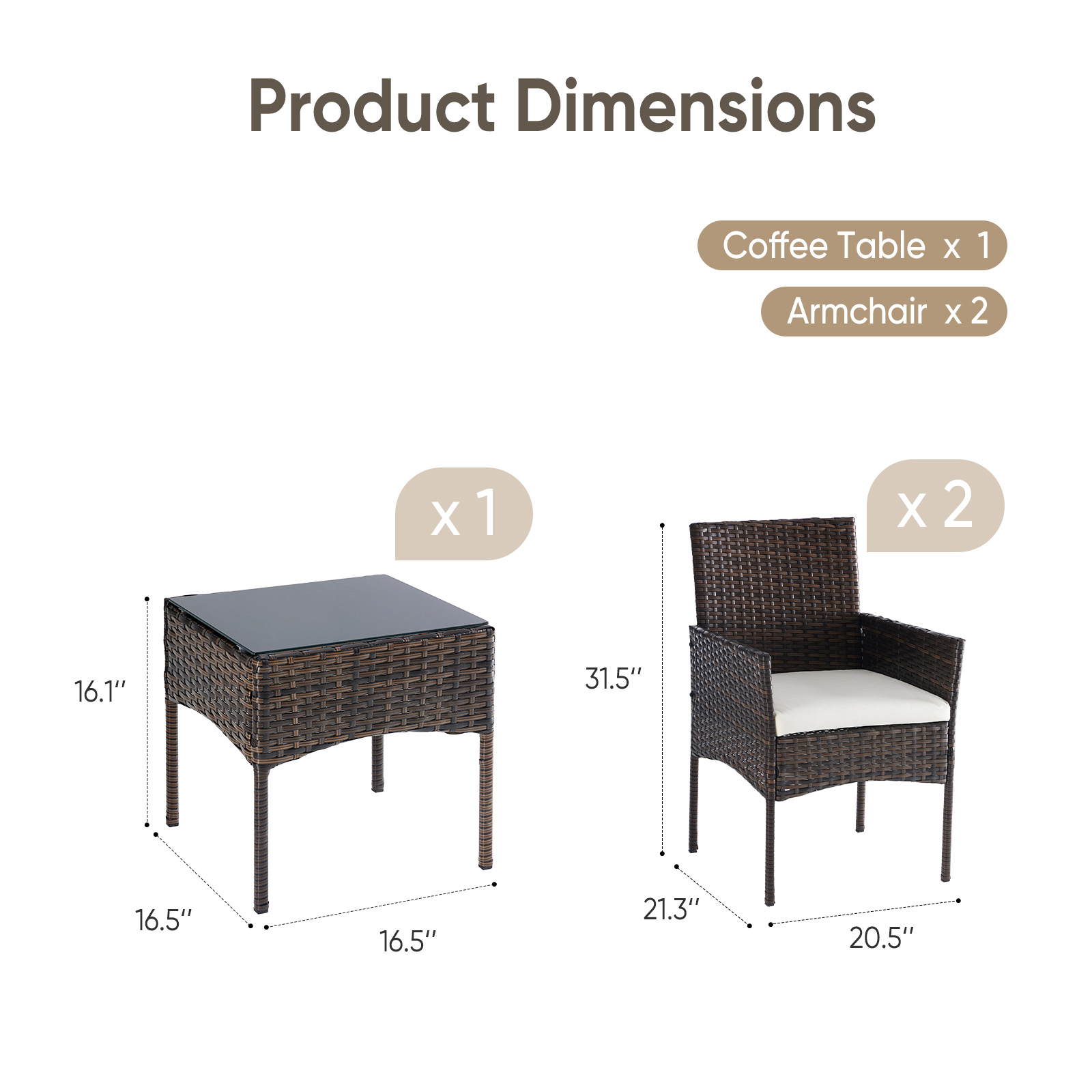 JHK Large Size 3 Pieces Outdoo – Outdoor Furniture Deals Bewertung und Preis