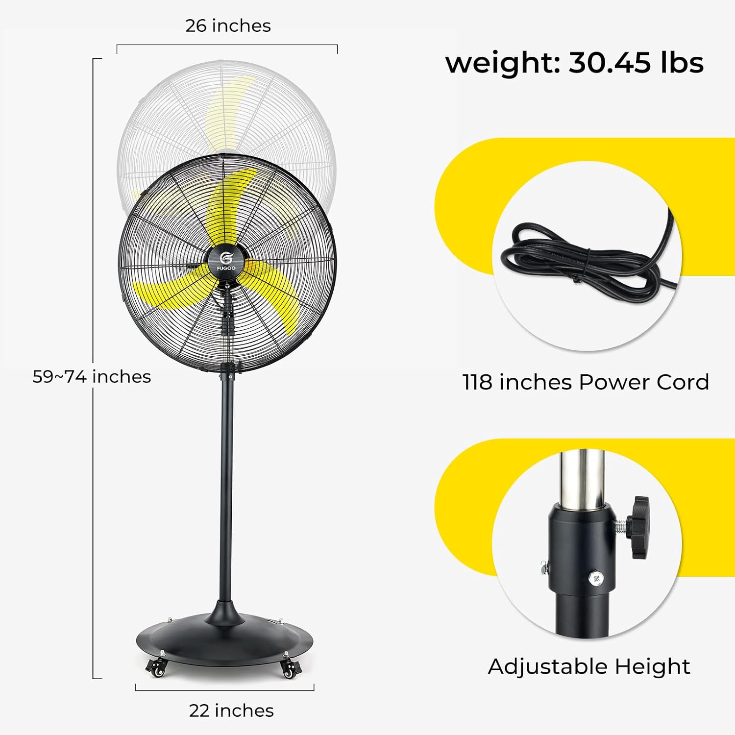 24'' Outdoor Oscillating Pedes – Outdoor Furniture In Bewertung und Preis