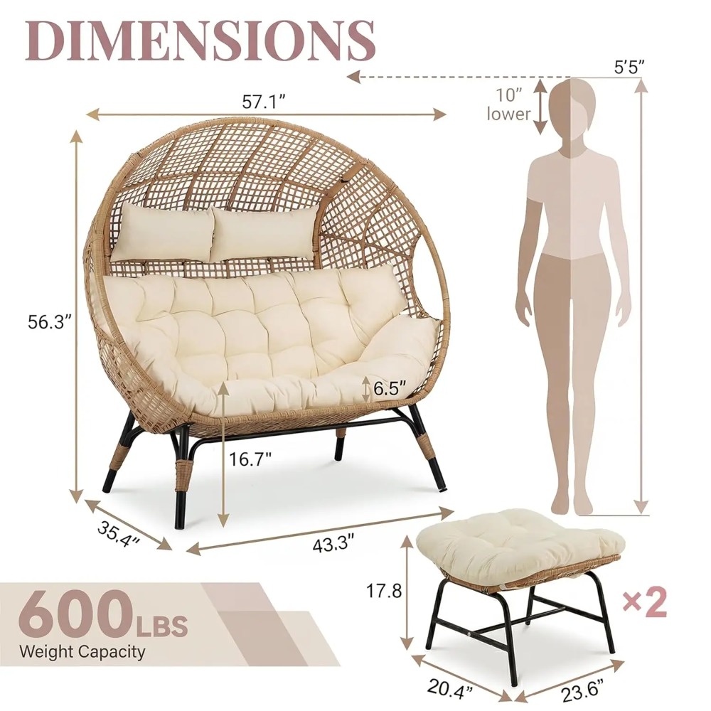 plus Size XL 57.1' Indoor Outd – Outdoor Furniture Xl Bewertung und Preis